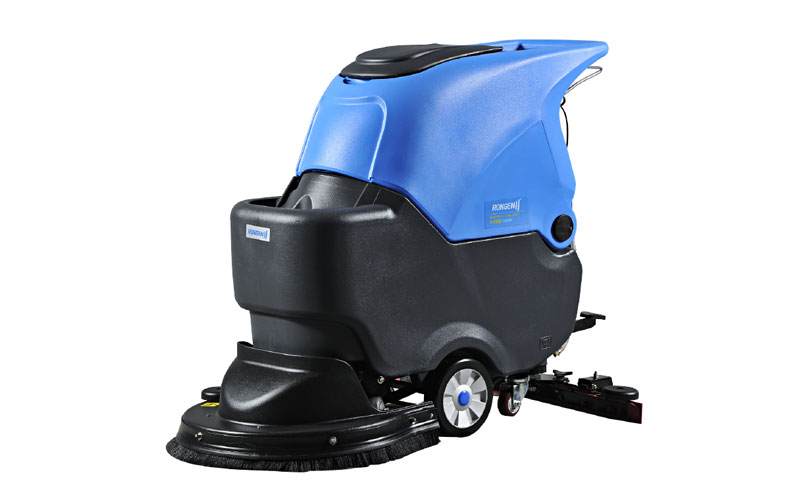 Factory floor cleaning scrubber saves labor